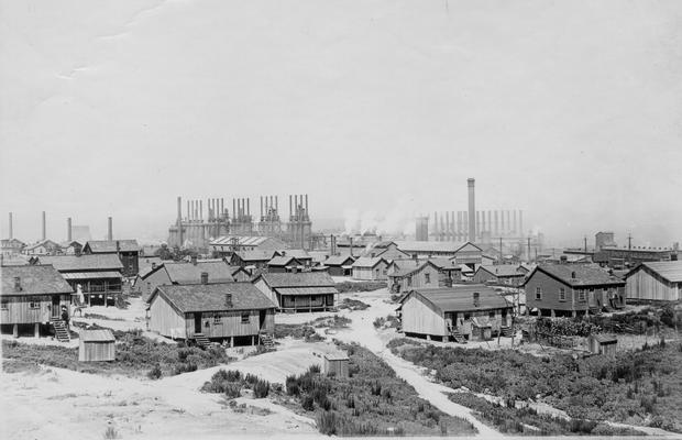 Buildings, railroad cars, plant buildings