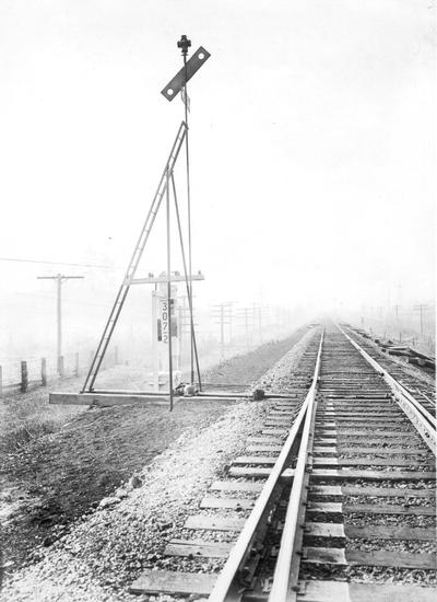 Railroad tracks and equipment signal