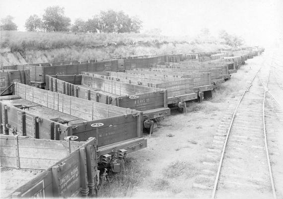 Flat cars, probably coal cars