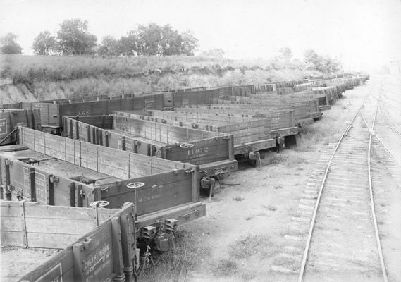 Flat cars, probably coal cars