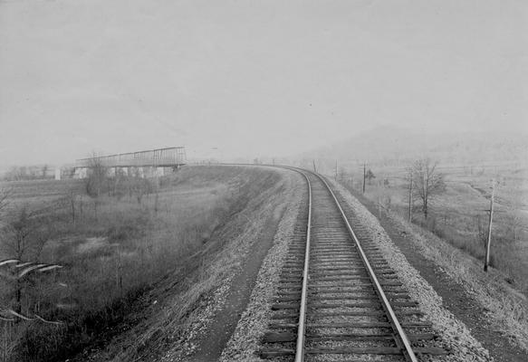 Railroad bridge in distance