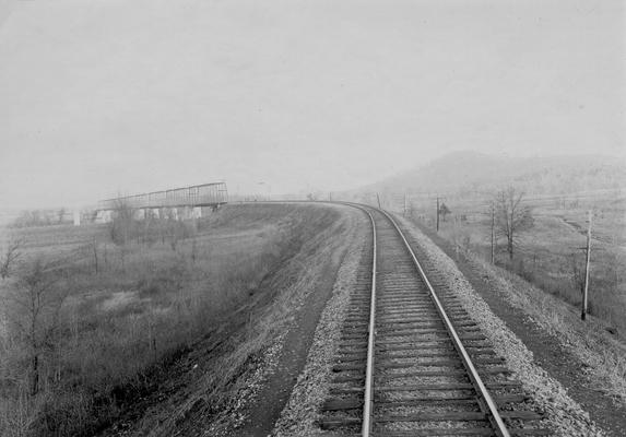 Railroad bridge in distance