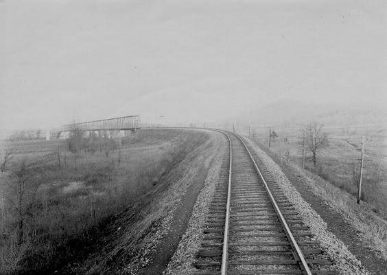 Railroad bridge in distance