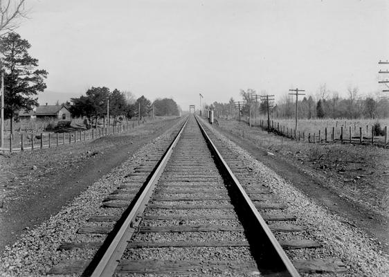 Railroad bridge in distance