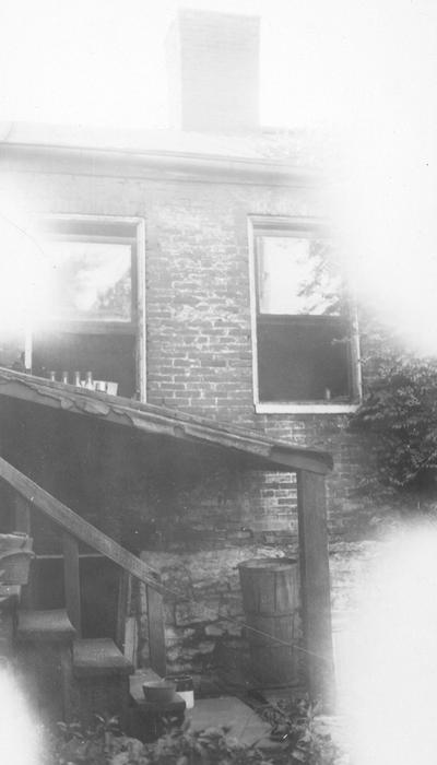 Wooden steps at back of house, print donated by Mr. John C. Taylor, Photographer, Unknown