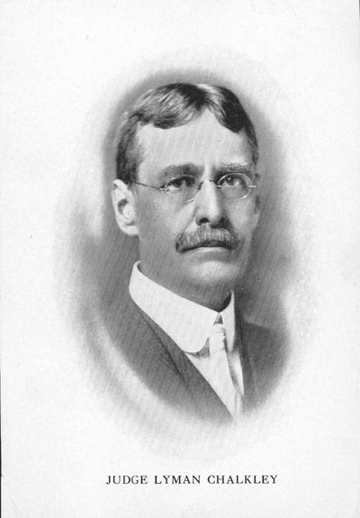 Chalkley, Judge Lyman, Professor of Law, 1911 - 1930, page 2, 1914 Kenduckian, inscription reads: 