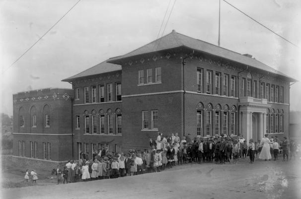 Lincoln School, October 1912, Haggin glass negative, printed for John Wyatt, 1964