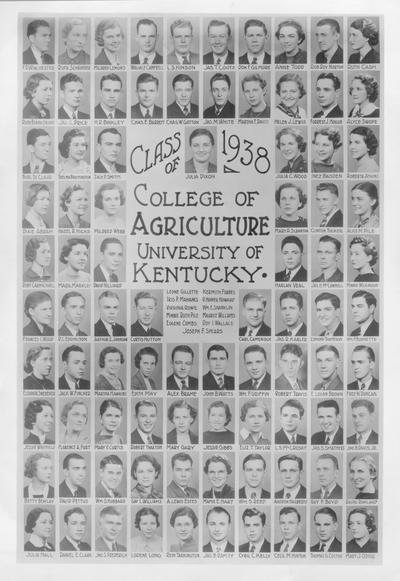 College of Agriculture, Class of 1938