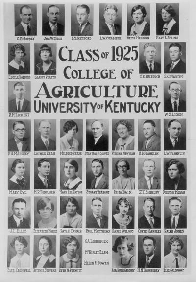 College of Agriculture, Class of 1925