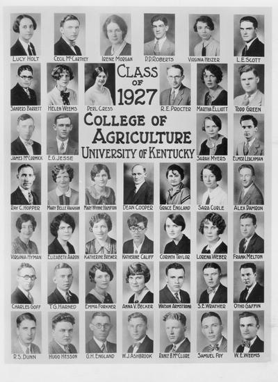 College of Agriculture, Class of 1927