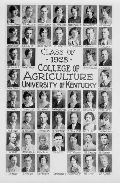 College of Agriculture, Class of 1928