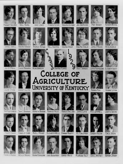 College of Agriculture, Class of 1929