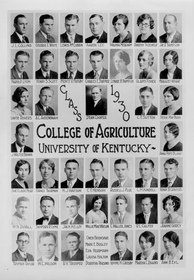 College of Agriculture, Class of 1930