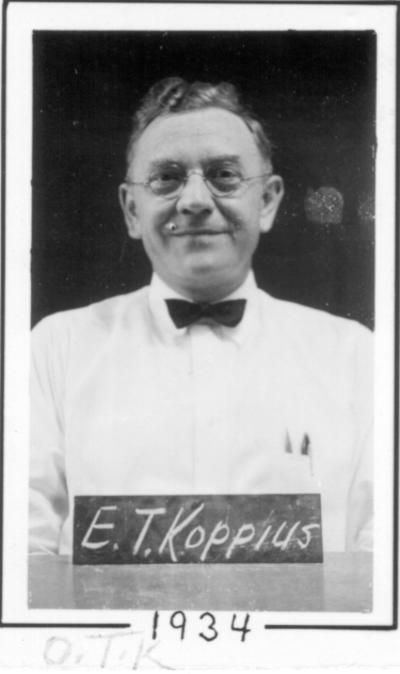 Koppius, Otto Townsend, Professor of Physics, 1924 - 1959, Head of Physics, 1952 - 53, print dated 1934