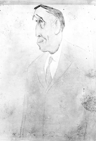 McVey, Frank LeRond, caricature of President McVey, print received August 30, 1967, Kernel