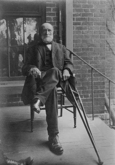 Patterson, James Kennedy, his campus house porch, Agricultural and Mechanical College President 1869-1910