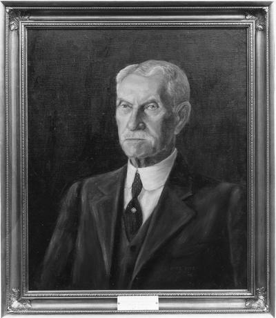 Rhoads, McHenry, portrait copy of McHenry Rhoads, Professor of Education, 1911 - 1929, Emeritus, 1929 - 1934, funeral held in Memorial Hall
