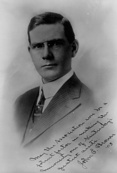 John E. Brown, Alumni President, 1903