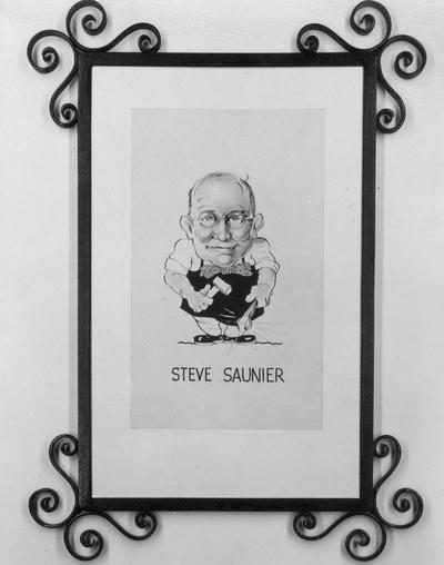 Saunier, Steve, caricature, Instructor of Blacksmith or Foundry, College of Engineering, 1918 - 1933, Superintendent of Shops and Supervisor of Metallurgy, 1933 - 1947