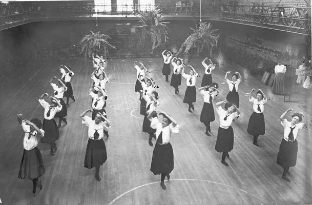 Women's Athletics, Gym Class in Buell Armory, 1906