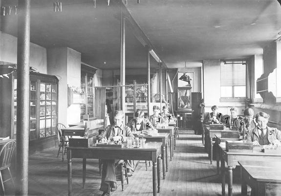 Students in Zoology classroom, 1897