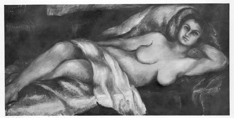 Nude women resting, artist Joy Pride, art instructor, 1930-31