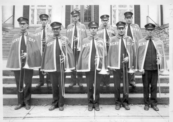 Trumbone section of University of Kentucky Band, Maxwell Presbyterian Church, Lexington, Kentucky