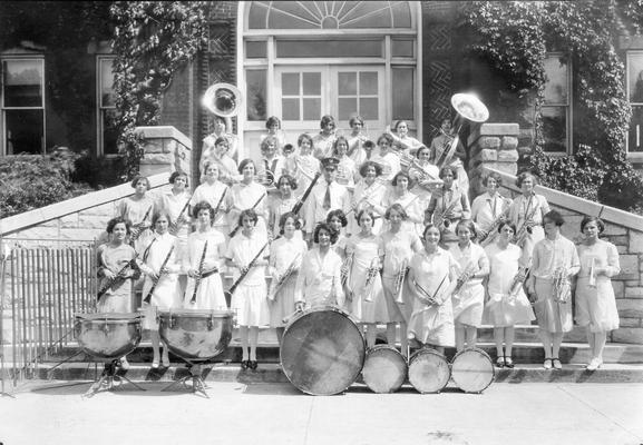 Women's Band in front of Miller Hall