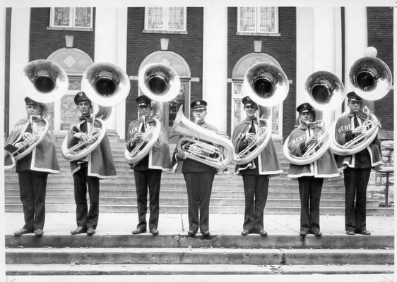 Tuba section of University of Kentucky Band, Maxwell Presbyterian Church, Lexington, Kentucky