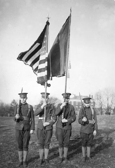 Color Guard with flags and rifles