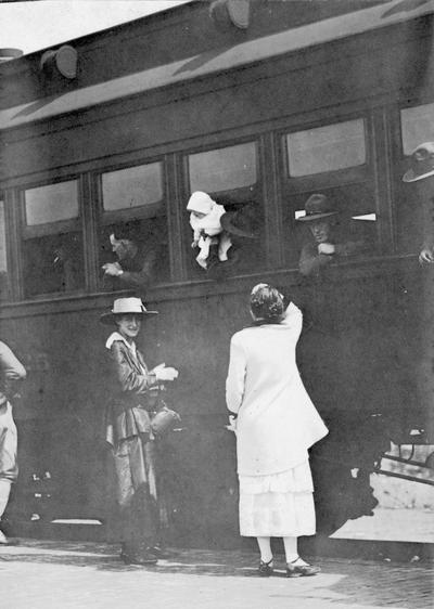 Farewell at train station, September 13, 1918