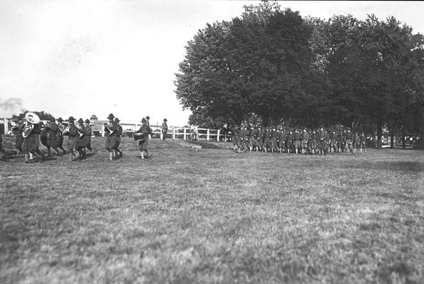 Band and companies in review at Guard Mount, August 12, 1918