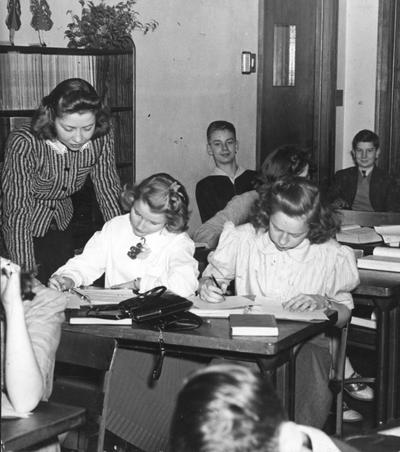 Teacher and students during supervised study