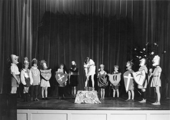 Students performing a play, 