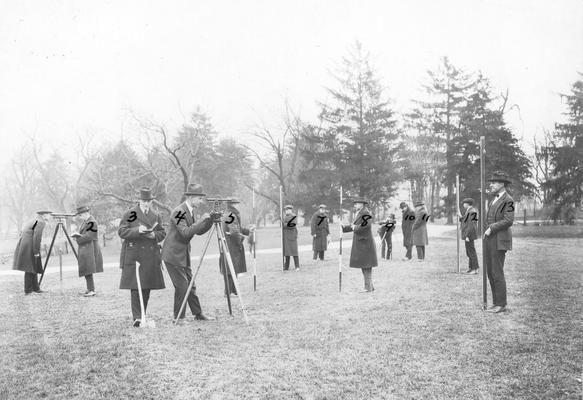 Students in surveying class, duplicate