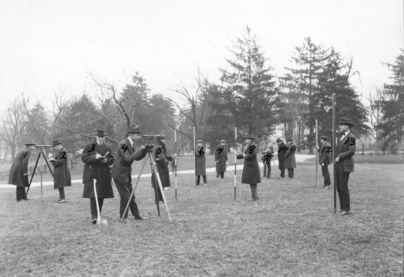 Students in surveying class