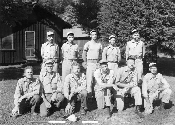 Students outside of the cottage