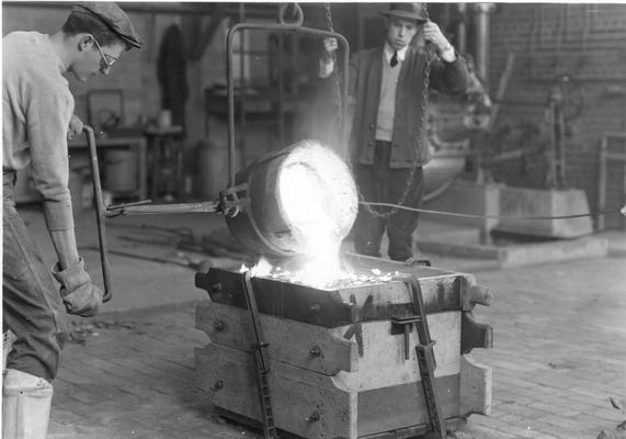 Students in Forge Shop