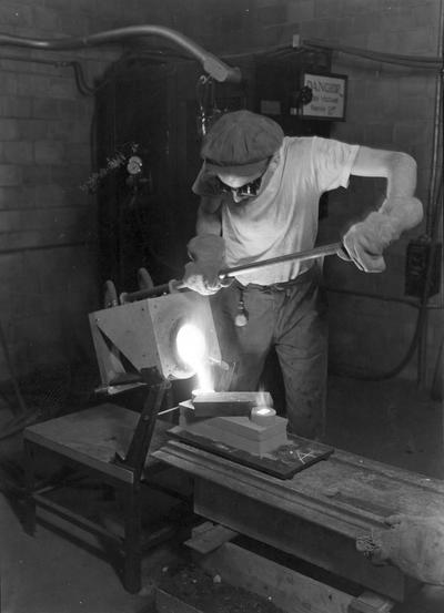 Student in Forge Shop