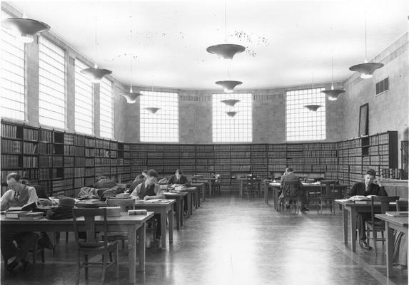 Students studying in reading room