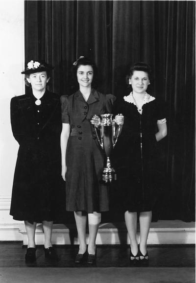 Women with a trophy