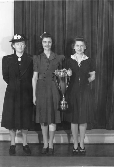 Women with a trophy