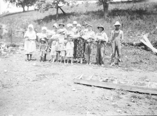 Group of people standing in rural area