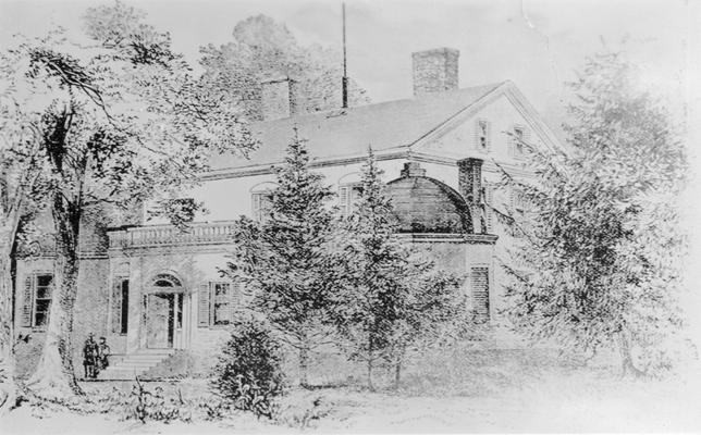 Horticultural Department Building, located on Woodlands Farm, Lexington, Kentucky, 1866, purchased by Kentucky University, forerunner of University of Kentucky, 1866