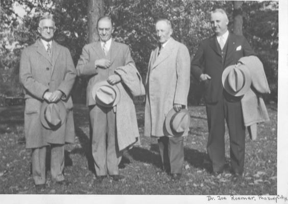 Four Presidents of colleges, last on right, Dr. Joe Roemer, Peabody College, Nashville, Tennessee