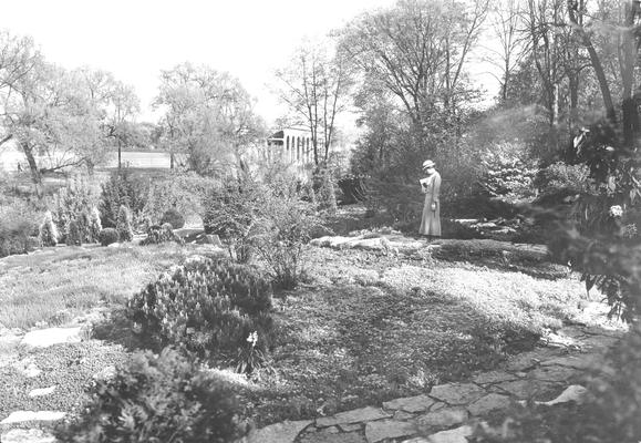 Woman standing in University of Kentucky Botanical Gardens