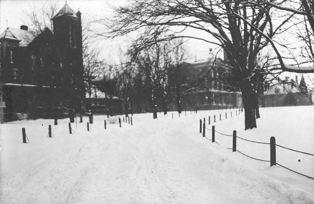 Winter Scenes, Barker Hall / Buell Armory, Administration Building, Gillis Building and Administration Drive