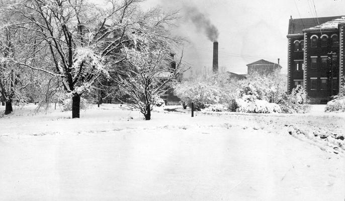 Winter Scenes, Miller Hall and the Heating Plant