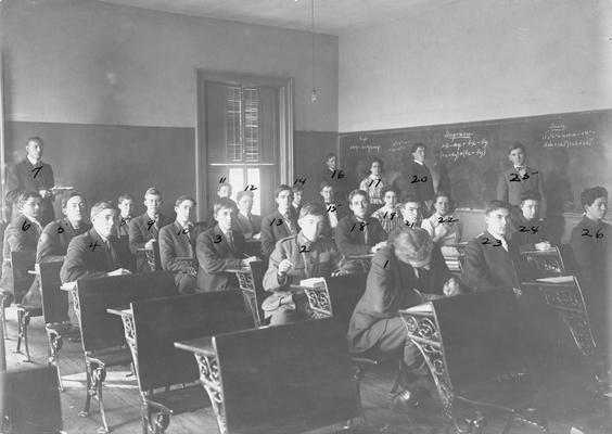 Academy, History class, Assistant Professor, Knox Jamison, circa 1908