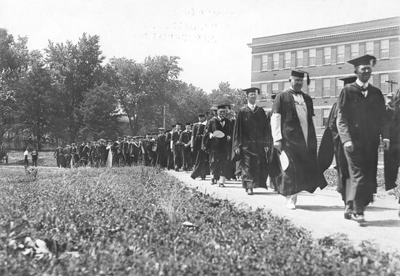 Professor George R. Roberts, College of Agriculture leading the procession